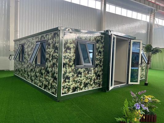Αλουμινένιο παράθυρο Prefab Container House με διπλή πτέρυγα διπλό δωμάτιο και εύκολη επέκταση