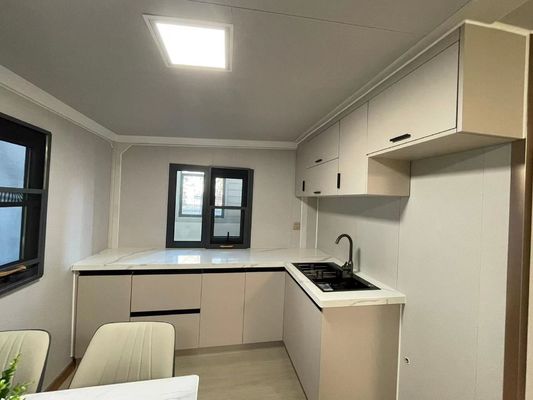 Αλουμινένιο παράθυρο Prefab Container House με διπλή πτέρυγα διπλό δωμάτιο και εύκολη επέκταση