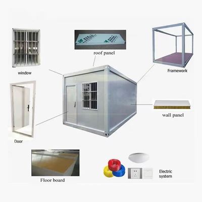 Γρήγορη εγκατάσταση Prefab Container House με πάτωμα MGO