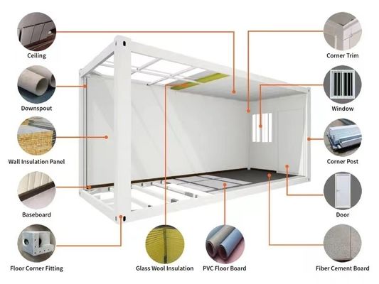 Γρήγορη εγκατάσταση Prefab Container House με πάτωμα MGO