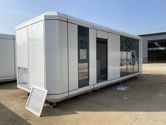 Τείχος από βράχο μαλλί σάντουιτς πάνελ εξωτερικό γυαλί φωτεινό εξοχικό για ρομαντικές διακοπές