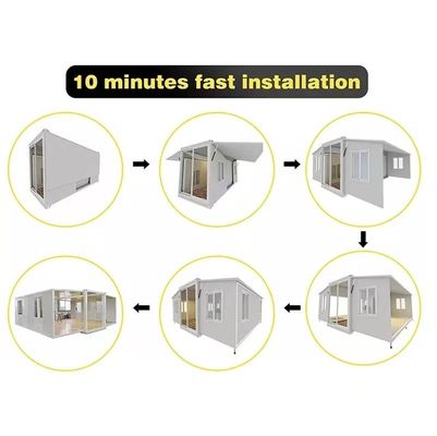 Επεκτάσιμος Prefab Container Σπίτι με διπλό πτέρυγα διπλό δωμάτιο και MGO πάτωμα σανίδας